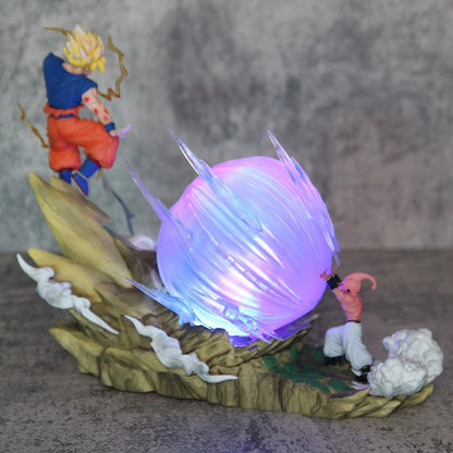 New Anime Dragon Ball Z Son Goku Vs Majin Buu Figure Gk Statue Action Toy 9"