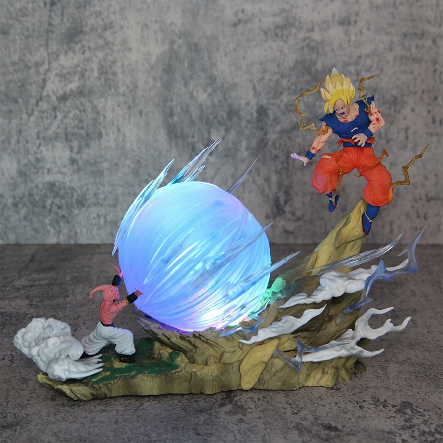 New Anime Dragon Ball Z Son Goku Vs Majin Buu Figure Gk Statue Action Toy 9"