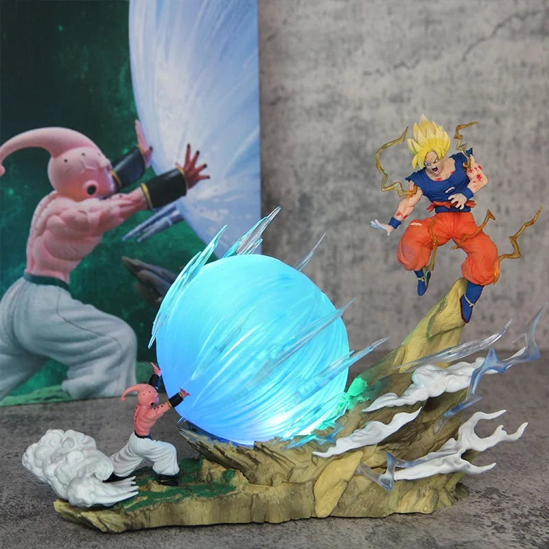 New Anime Dragon Ball Z Son Goku Vs Majin Buu Figure Gk Statue Action Toy 9"