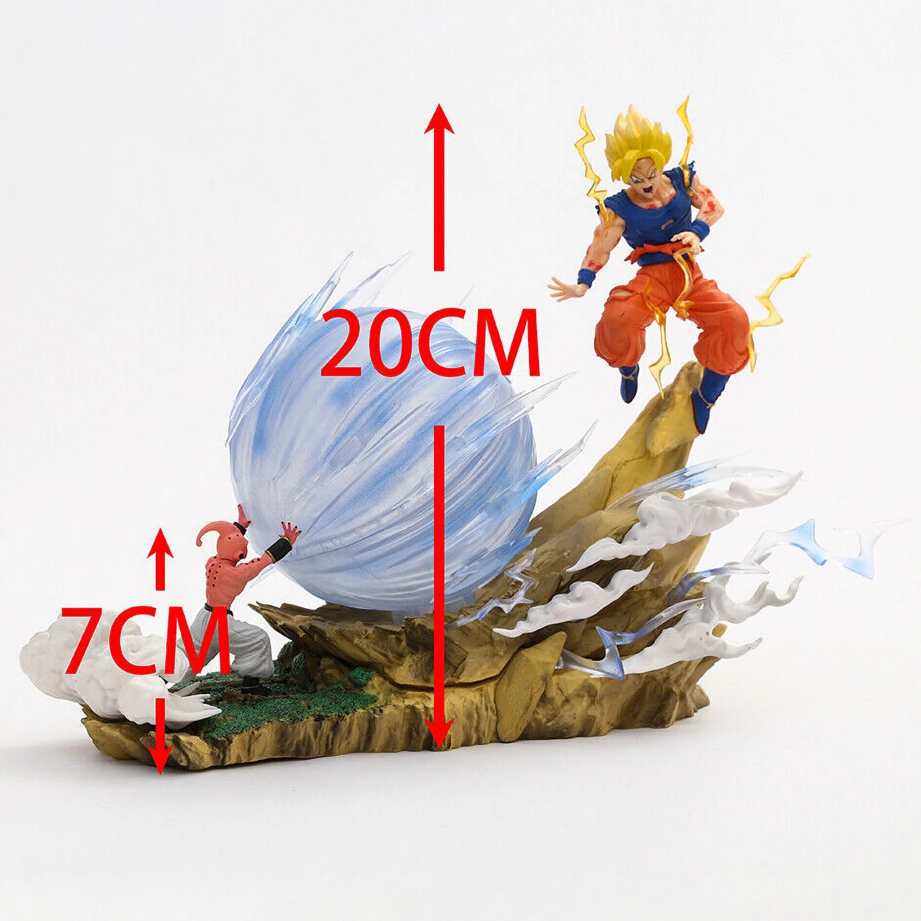 New Anime Dragon Ball Z Son Goku Vs Majin Buu Figure Gk Statue Action Toy 9"